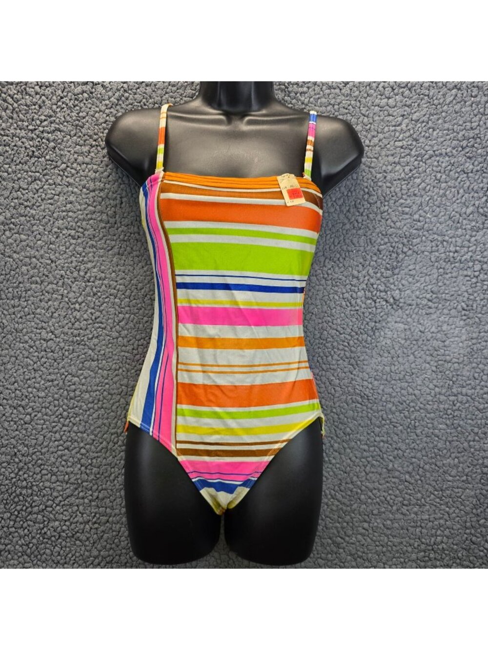 Vintage Sea Miss One Piece Swimsuit 12 Multicolor Retro Beach Resort Vacation